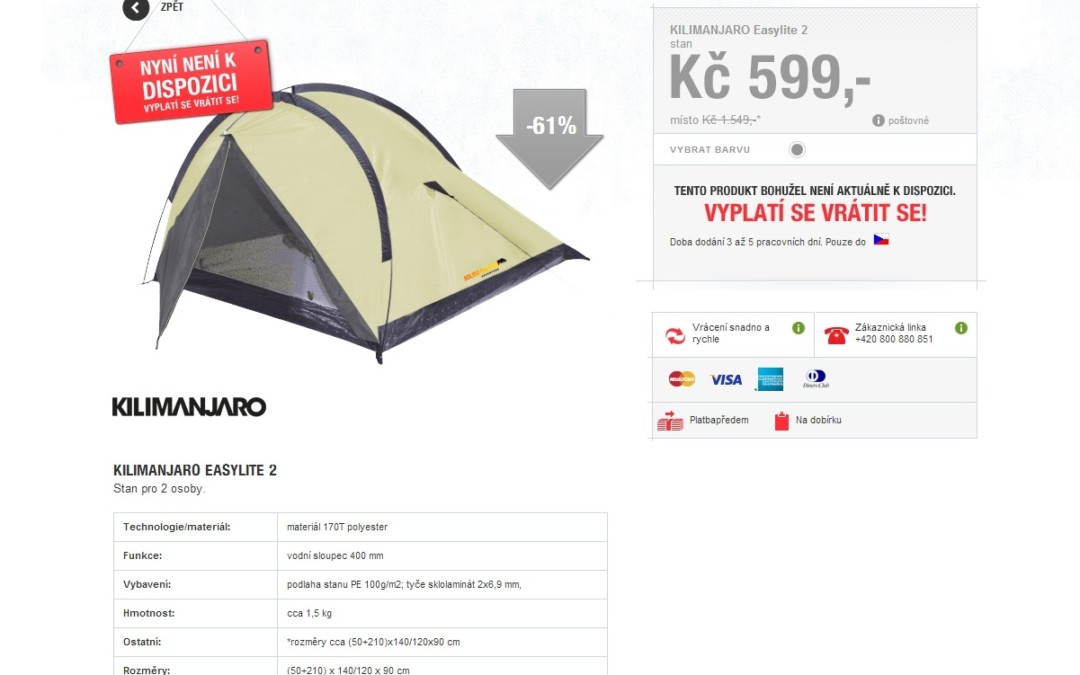 Recenze: Stan KILIMANJARO EASYLITE 2